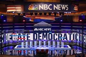 The Democratic debate state for Democrats Debate Round One. The stage is empty in Miami, FL televised by NBC News.