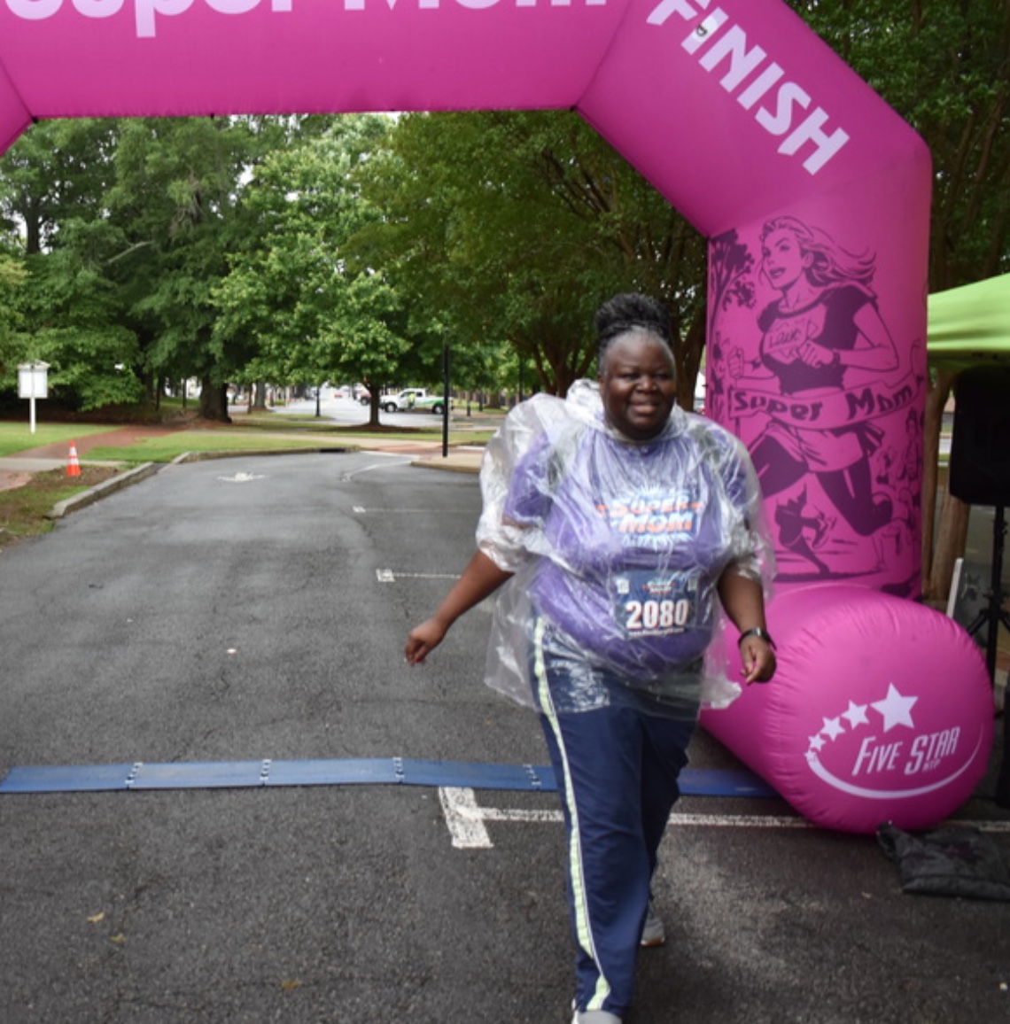 Crossing the finishline at my second 5k race in 2025